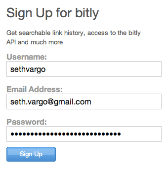 Signup for bit.ly
