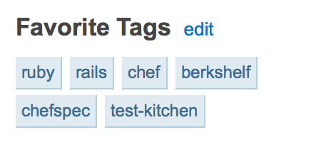 StackOverflow favorite tags